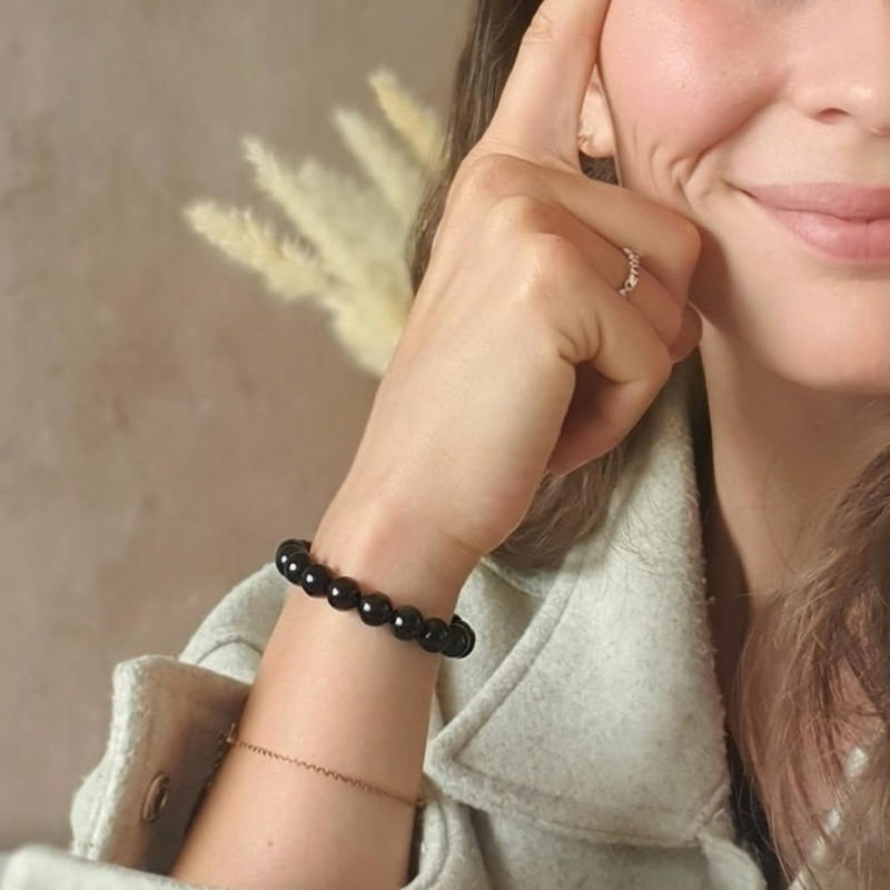 Bracelet "Bouclier" en Obsidienne