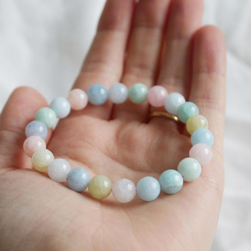 Bracelet "Attirance" en Morganite & Aigue-Marine