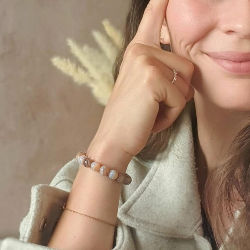 Bracelet "Chance" en Agate du Botswana