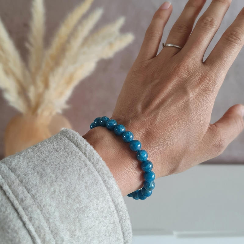 Bracelet "Motivation" en Apatite Bleue