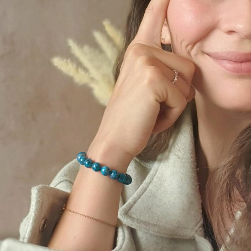Bracelet "Motivation" en Apatite Bleue