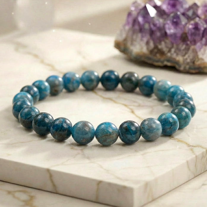 Bracelet "Motivation" en Apatite Bleue
