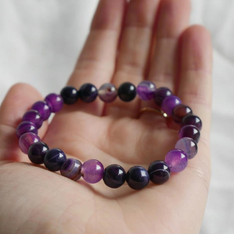 Bracelet "Spiritualité" en Améthyste & Agate Violette