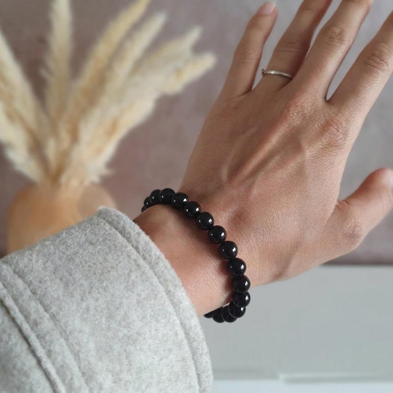 Bracelet "Bouclier" en Obsidienne