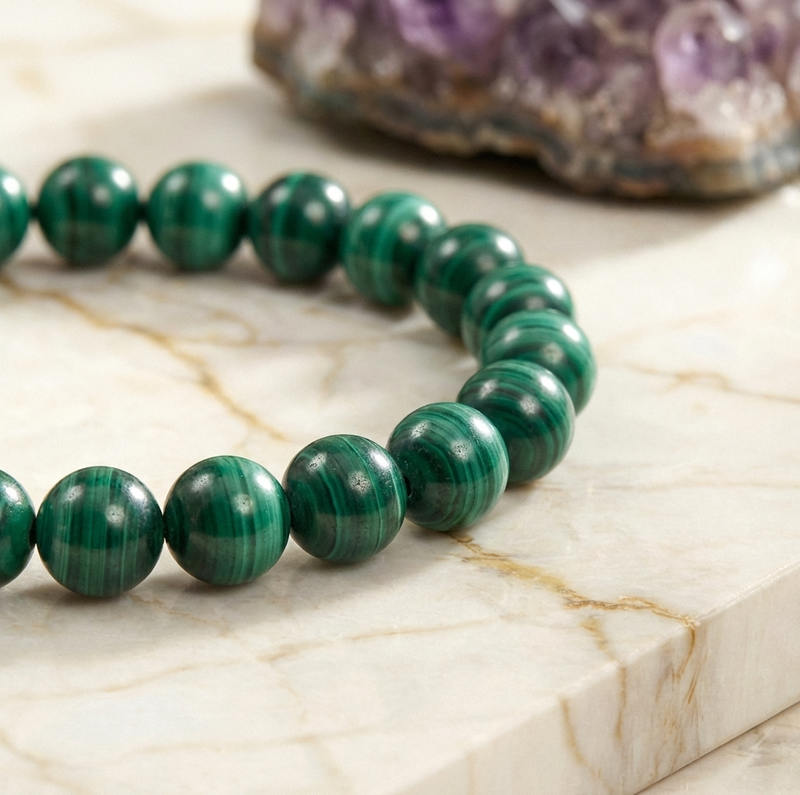 Bracelet "Paix" en Malachite