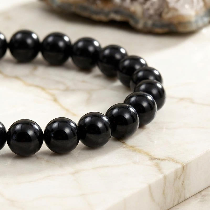 Bracelet "Bouclier" en Obsidienne