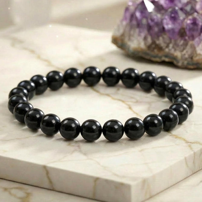 Bracelet "Bouclier" en Obsidienne