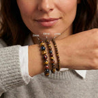 Bracelet "Oeil Triple" en Oeil-de-Tigre/Taureau/Céleste