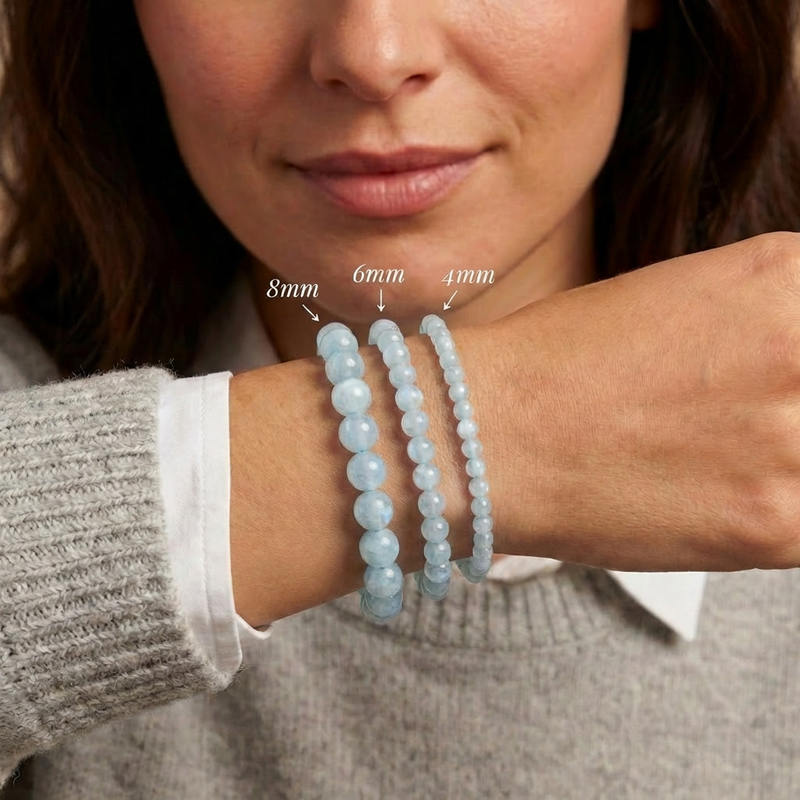 Bracelet "Bonheur" en Aigue-Marine