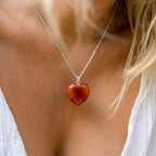 Pendentif "Ancrage Doux" Coeur en Cornaline