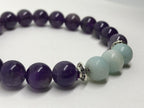 Bracelet "Apaisement & Sagesse" en Amazonite & Améthyste - Les Pierres du Bien-Être