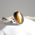 Bague "Confiance" Ovale en Oeil de Tigre (réglable)