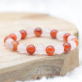 Bracelet "Fertilité" Mix en Cornaline et Quartz Rose