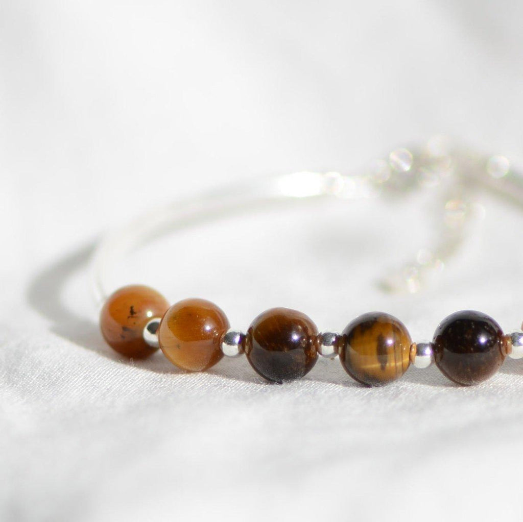 Bracelet "Confiance" en Œil-de-Tigre & Argent 925 - Pièce de Bijouterie - lespierresdubienetre
