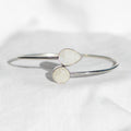 Bracelet "Féminité" en Pierre de Lune & Argent 925 Jonc - Pièce Bijouterie -