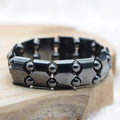 Bracelet Plaquettes losange "Dissipation" en Hématite
