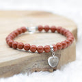 Bracelet "Protecteur" en Jaspe Rouge (Cœur en Quartz ou Pierre)