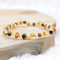 Bracelet "Renforcement" en perles mix en Ambre roulé - lespierresdubienetre
