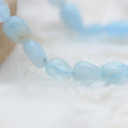 Bracelet roulé "Bonheur" en Aigue-Marine - lespierresdubienetre