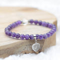 Bracelet "Sagesse" en Améthyste (Cœur en Quartz)