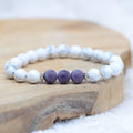 Bracelet "Sommeil" en Améthyste dépolie & Howlite